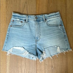 A&F high rise mom Jean Shorts